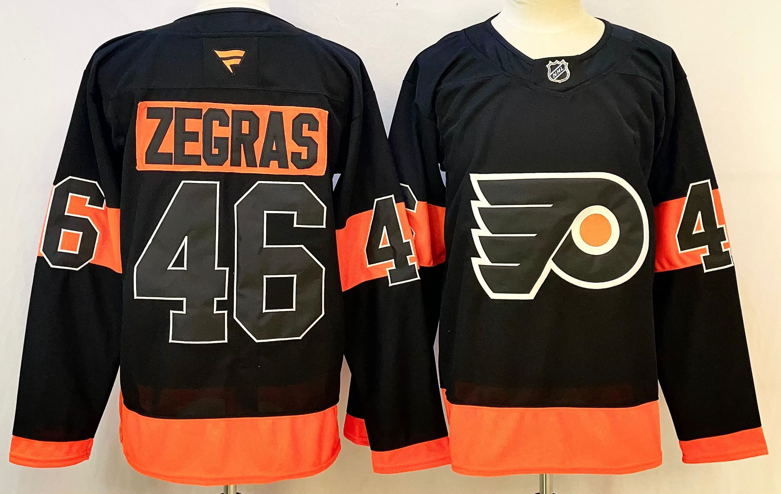 Men Philadelphia Flyers #46 Zegras Black 2026 Adidias NHL Jersey style 001